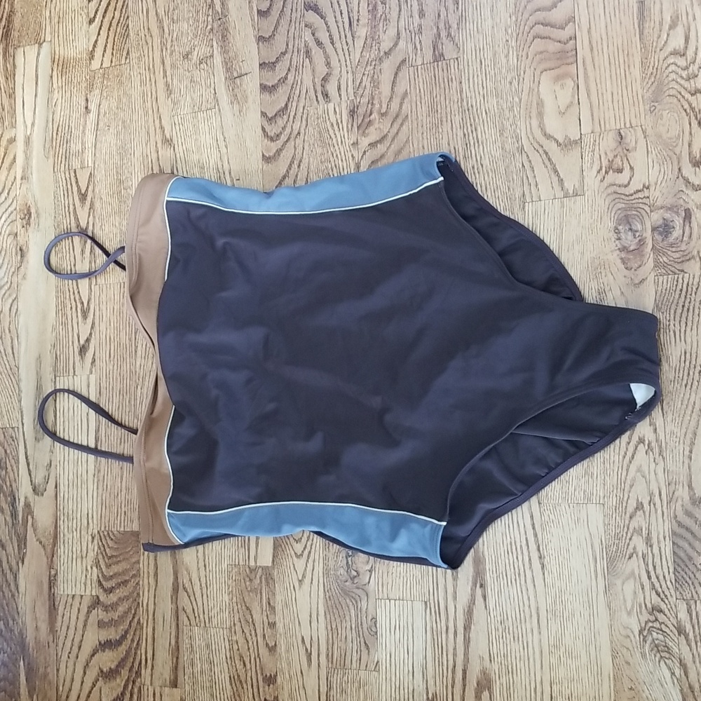 (16) It Figures! Tummy Thinner Colorblock One Piece Swimwear Beach Pool Water